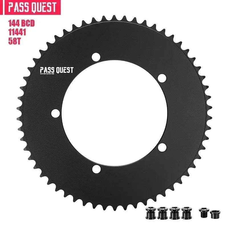 Custom CNC machining 144 bcd chainring fixed gear track fixie bike chain ring 46T 48T 50T 52t 54 58t 60t 61t Tooth mountain MTB Chainwheel