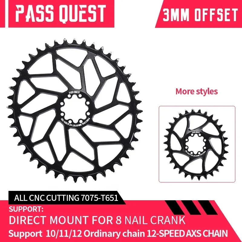 Custom CNC machining 3mm Offset 8Stud Oval Road Bike Chainring Narrow Wide  28-44T Chainring for Sram ETAP AXS 12s FORCE RED Crank