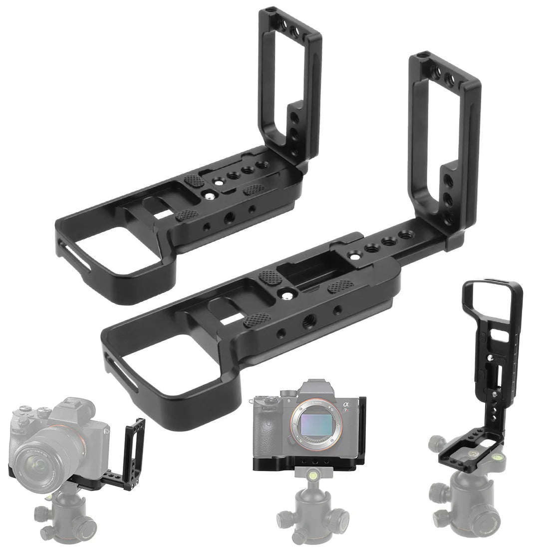 Custom CNC machining Quick Release L Plate Baseplate for Sony A7M4 A7R4 A7M3 A7R3 A9 A73 / A6400 Tripod Ball Mount Camera Vertical Bracket Hand Grip