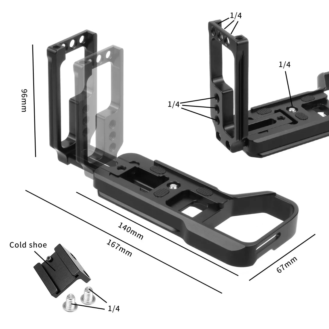 Custom CNC machining Quick Release L Plate Baseplate for Sony A7M4 A7R4 A7M3 A7R3 A9 A73 / A6400 Tripod Ball Mount Camera Vertical Bracket Hand Grip