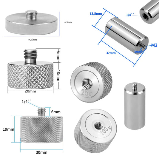 Custom Removable Counterweight 20g 25g 30g 100g Balancing Moment Clump Weight for DJI RS 2 Gimbal Handheld Stabilizer with 1/4 Thread CNC Machining