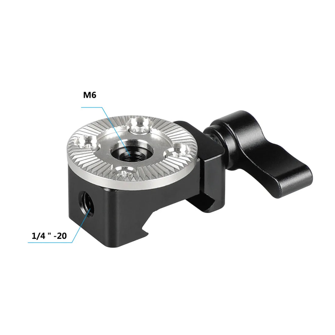 Custom Rosette ARRI M6 Female Male Thread Adapter with 15mm Rod Clamp Mount Bracket for DSLR Camera Cage Rig Rail Handle Camera Gimbal CNC Machining