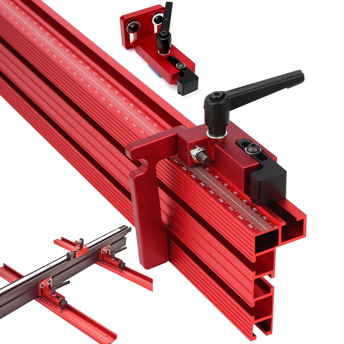 Custom CNC machining Router Table Fence Aluminum Multi T-Track Table Saw Profile Fence Woodworking T-Slot Miter Track Connector and Fence Stoppe