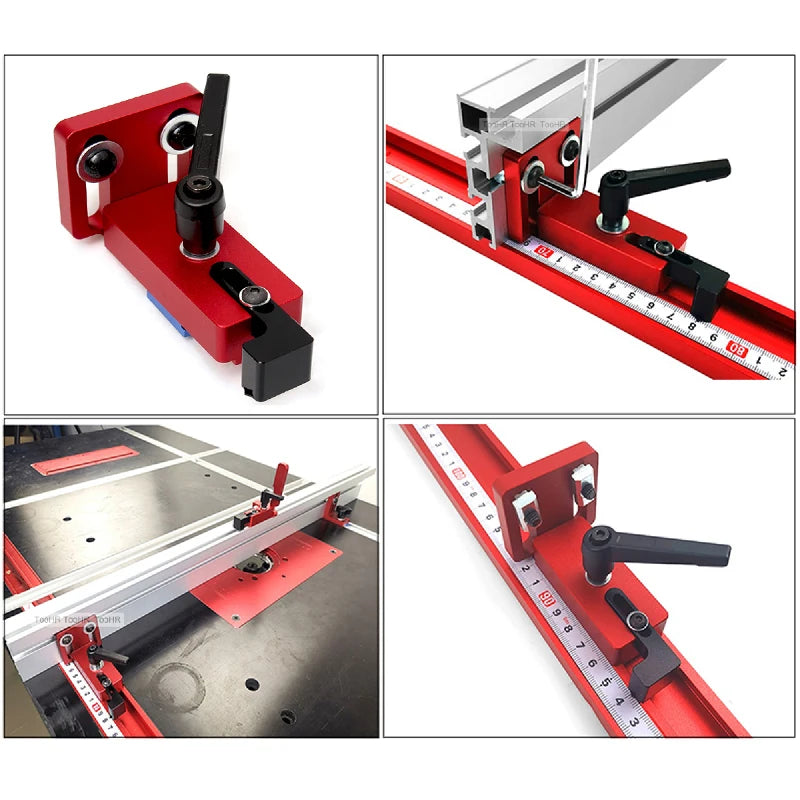 Custom CNC machining Router Table Fence Aluminum Multi T-Track Table Saw Profile Fence Woodworking T-Slot Miter Track Connector and Fence Stoppe