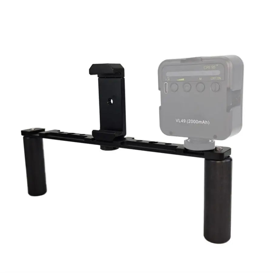 Custom Aluminum Alloy Dual Handheld Phone Gimbal Stabilizer Smartphone Universal with Dual Cold Shoe Mount Video Rig Hand Grip Case CNC Machining