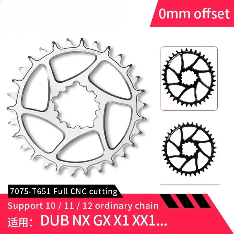 Custom CNC machining 0mm Offset Chainring Wide Narrow Teeth Chainwheel 28/30/32/34/36/38/40/42/44/46/48T for SRAM NX XX1 Eagle crank